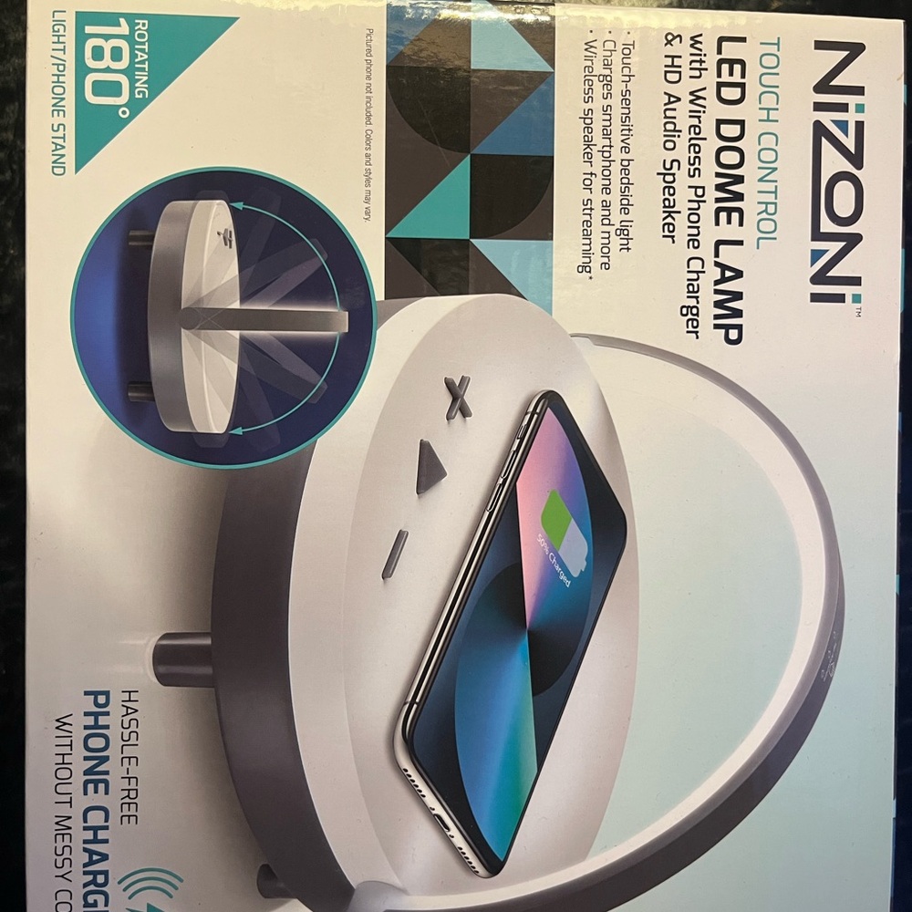 White LED Desk Lamp with Wireless Phone Charger